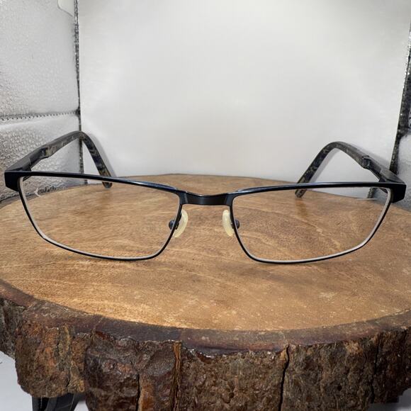Jhane Barnes Nano Eyeglass Frames 55-16-140 Gunmetal Blue Accent Designer - Picture 2 of 10